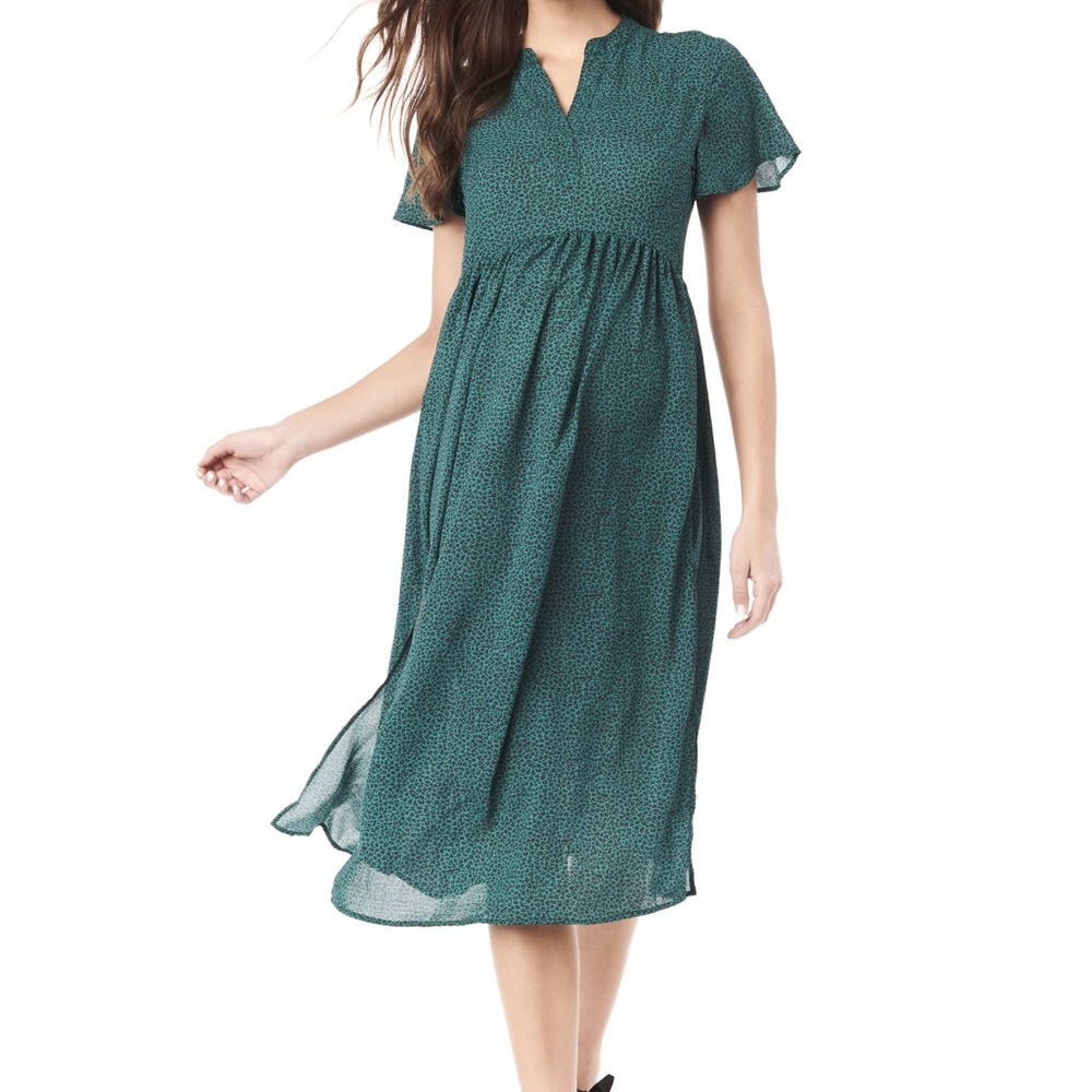 Loyal Hana Lily Green Nursing Dress Small